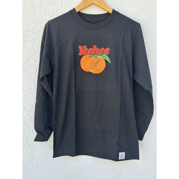 Midnight Organic Larry June Other - Midnight Organic Yeehee Larry June Long Sleeve T-Shirt Small Black Orange NEW